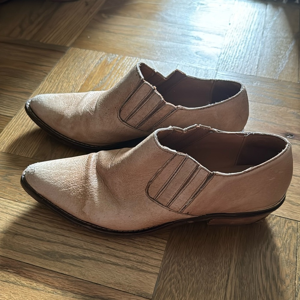 Camel ankle booties